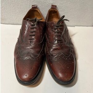 Burberry Brown‎ Leather Wingtip Brogue Dress Shoes Size 41  US 8